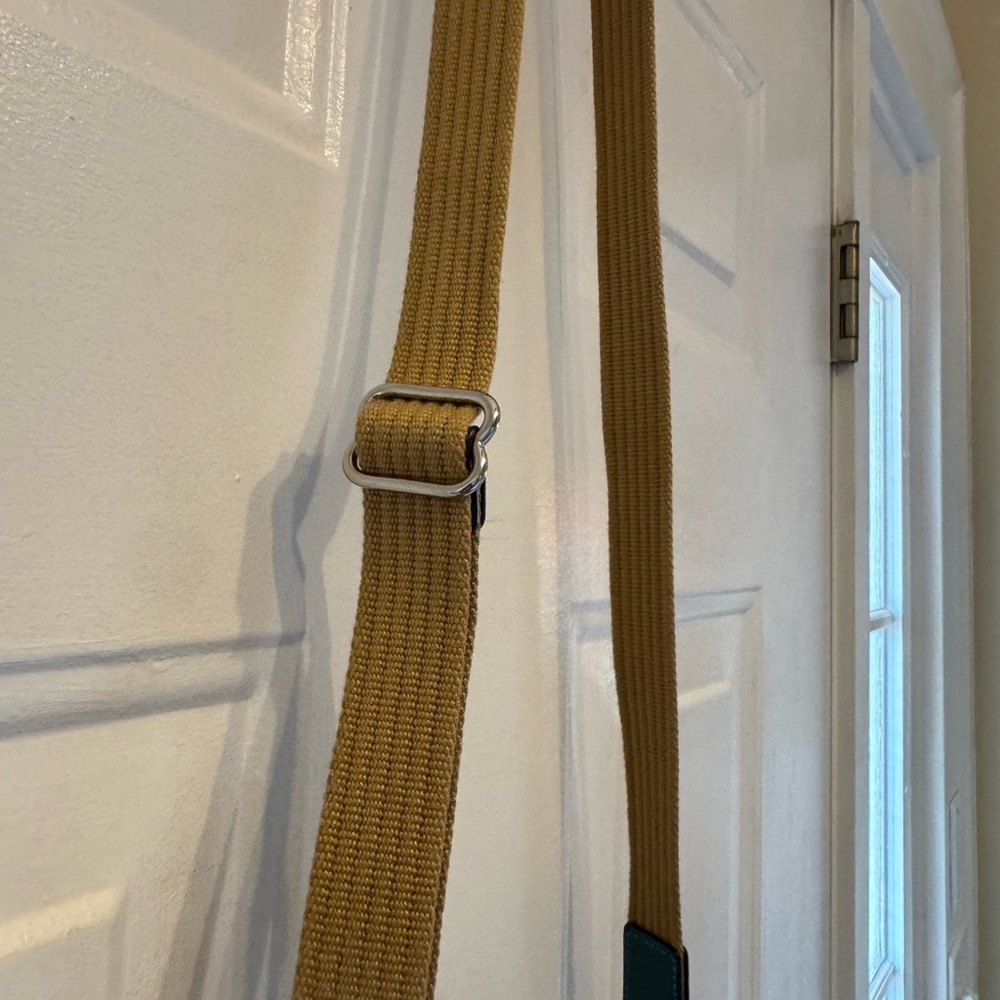 Coach Teal Crossbody Bag with Tan Web Adjustable Strap - Picture 10 of 13